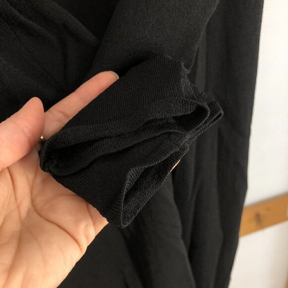 Jacob Black Crepe Gold Long Sleeve Button Up Bodycon Dress / Cardigan Sz S - Picture 7 of 11